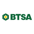 BTSA Logo: Green Hexagon With a Yellow Sun and "BTSA" In Green Letters