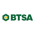 BTSA Logo: Green Hexagon With a Yellow Sun and "BTSA" In Green Letters