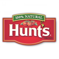 "Hunt's Tomatoes: 100% Natural" Logo With 3 Tomatoes