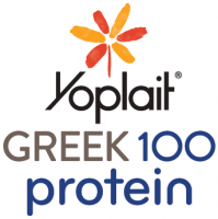 "Yoplait" Logo With "Greek 100 Protein"